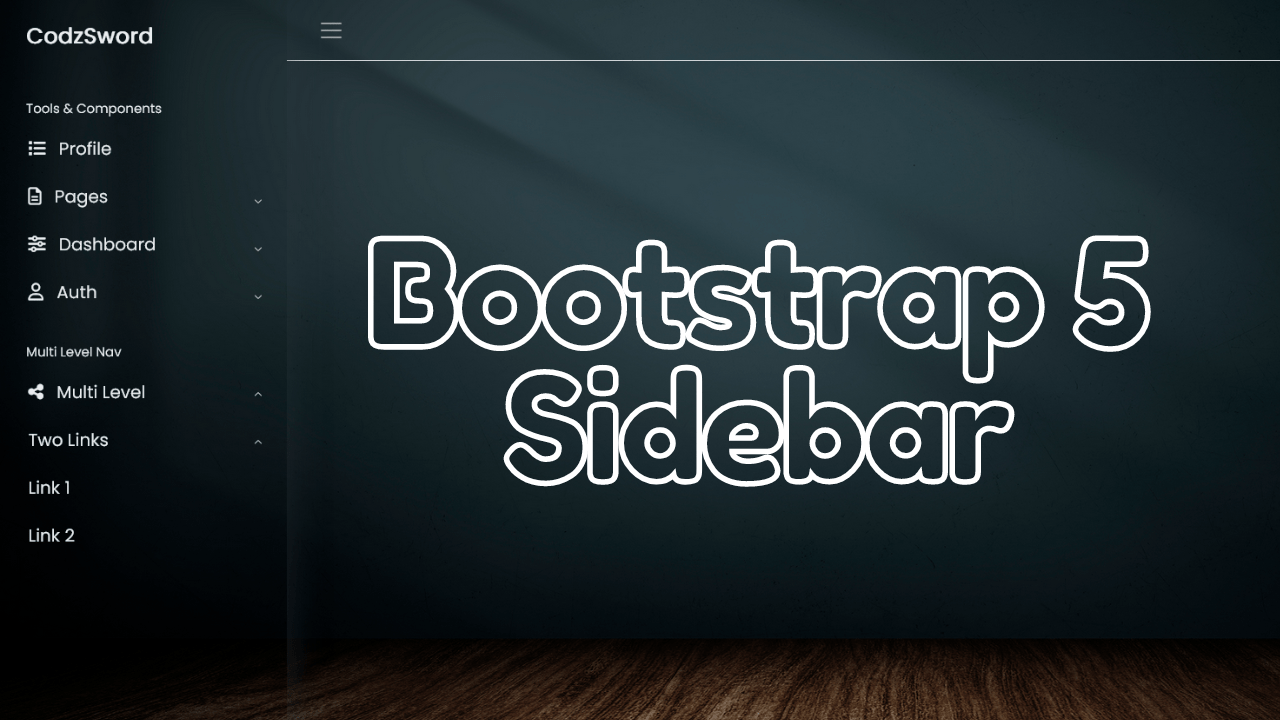 GitHub codzsword/bootstrapsidebar Bootstrap 5 Multi Level Sidebar Menu